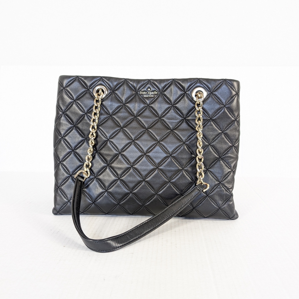 Kate Spade  Natalia Quilted Black Leather Tote Bag